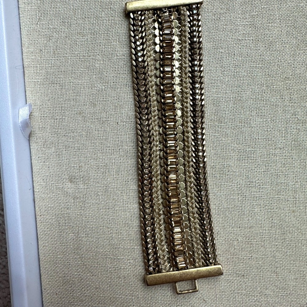 Stella & Dot gold statement bracelet